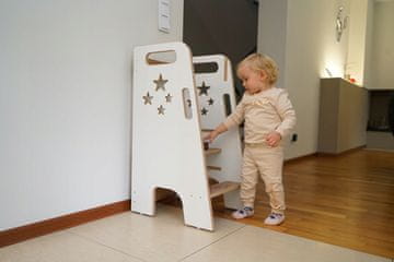 shumee Kuhinjski pomočnik za otroke, enobarvna, nastavljiva, bela, POLIRANA