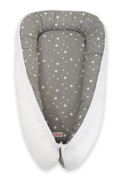 shumee Otroški kokon, obojestranski, stajica, previjanje, Premium BOBONO - mini zvezdice, bela/bela