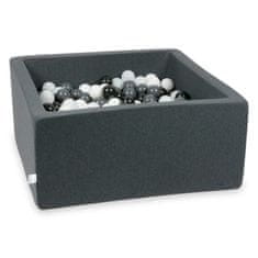 shumee Suhi grafitni bazen 90x90x40 s 400 žogicami: bela, grafitna, črna, bel pulover