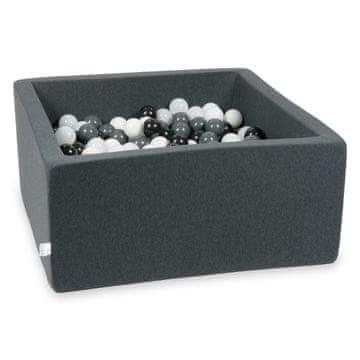 shumee Suhi grafitni bazen 90x90x40 s 400 žogicami: bela, grafitna, črna, bel pulover