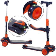 shumee 2-v-1 tricikel za uravnoteženje s svetlečimi kolesi, zložljiv - temno moder