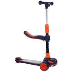 shumee 2-v-1 tricikel za uravnoteženje s svetlečimi kolesi, zložljiv - temno moder