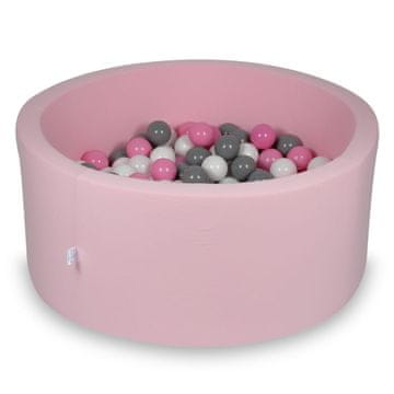 shumee Suhi bazen 90x40cm pudrasto roza s 300 kroglicami: bela, siva, pudrasto roza
