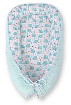 shumee Otroški kokon, obojestranski, stajica, previjalnik, Premium BOBONO - mint ježki