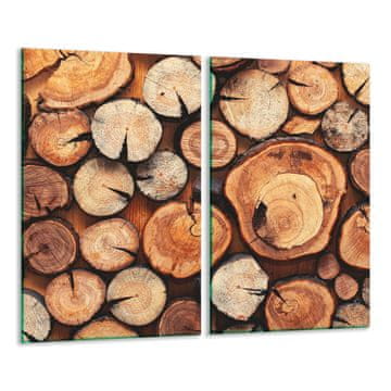 shumee Steklena deska za rezanje 2x 30x52 Les
