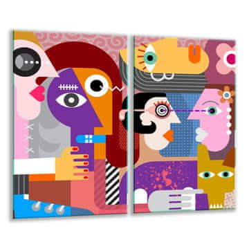 shumee Steklena deska 2x 30x52 Pop Art