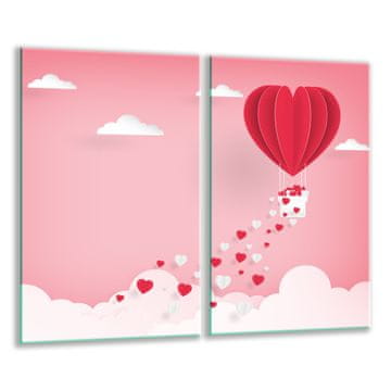 shumee Steklena deska 2x 30x52 srce