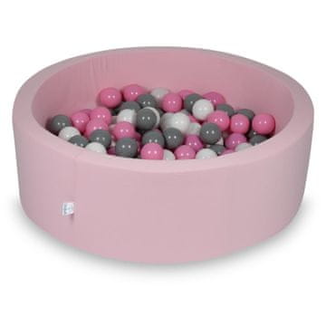 shumee Suhi bazen 90x30cm pudrasto roza z 200 kroglicami: bela, siva, pudrasto roza