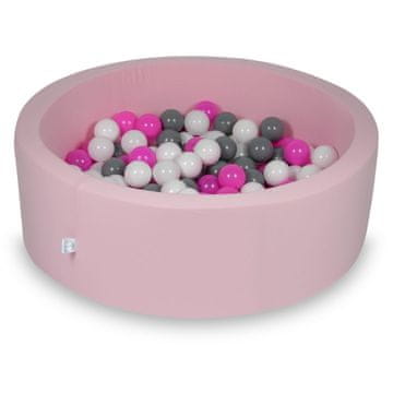 shumee Suhi bazen 90x30cm puder roza z 200 kroglami: bela, siva, roza
