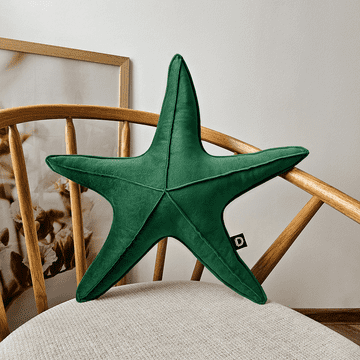 Velika blazina VELVET VE2225 z motivom morske zvezde | steklenično zelena