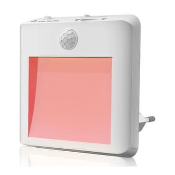 LuDream Nova - Red nočna lučka za vtičnico brez modre komponente s senzorjem gibanja