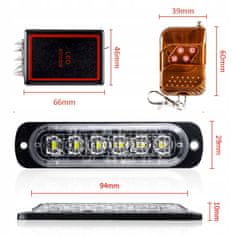shumee 4x LED ORANŽNA UTRIPAJOČA OPOZORILNA LUČKA DALJINSKI UPRAVLJALNIK STROBOSKOPSKI PROGRAMI