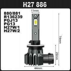 shumee LED ŽARNICE H27 880 881 886 PGJ13 XSTORM Chevrolet Hyundai Ssangyong KIA