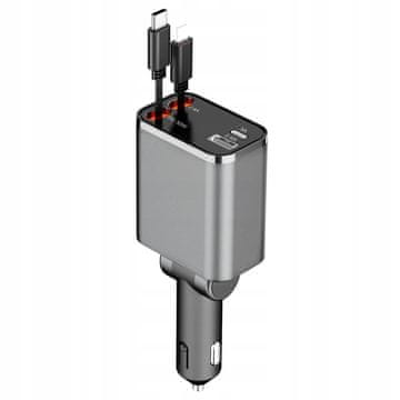 shumee USB-C AVTO POLNILEC 30W APPLE LIGHTNING BUG REEL 12V 24V 4v1