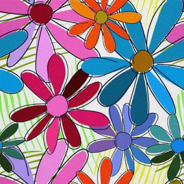 shumee ZUNANJE DEKORACIJSKE TKANINE OXFORD - Motiv pisanih rož 2 I DX394