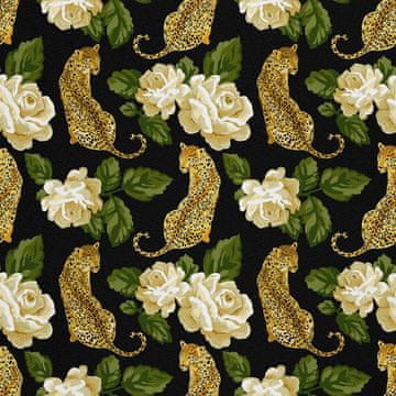 shumee ZUNANJE DEKORACIJSKE TKANINE OXFORD - Motiv leoparda in vrtnic I DX573