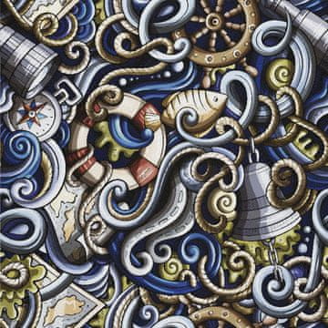 shumee ZUNANJE DEKORATIVNE TKANINE OXFORD - Motiv morskih grafitov 2 I DX487