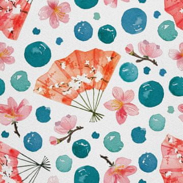 shumee ZUNANJE DEKORATIVNE TKANINE OXFORD - Motiv japonskega pahljača I DX305
