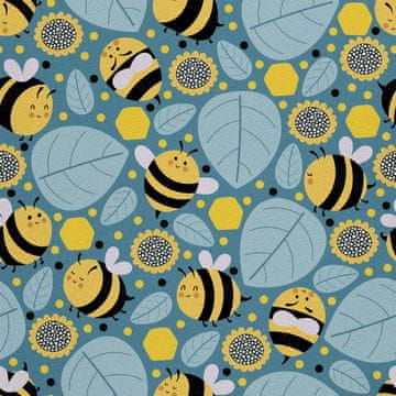 shumee ZUNANJE DEKORACIJSKE TKANINE OXFORD - Motiv čebel in listov I DX368