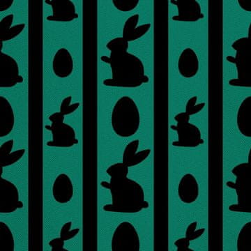 shumee ZUNANJE DEKORACIJSKE TKANINE OXFORD - Motiv črnih zajcev in jajc I DX379