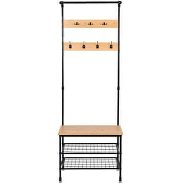 shumee Bambusov stoječi obešalnik za oblačila za omaro v hodniku 66x32x183 VW2NB Begryf