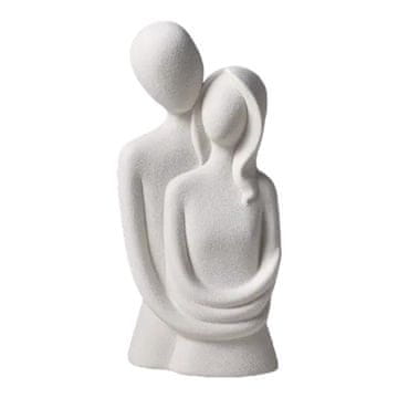 shumee Keramična okrasna figurica zaljubljenega para - bela 20 cm