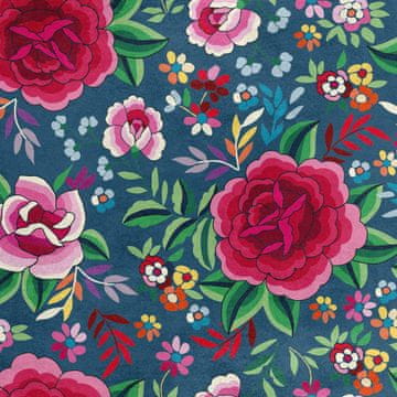 shumee Kraljevski žametni material iz poliestra za šivanje - motiv španskega cvetličnega vzorca