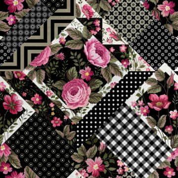 shumee Kraljevski žametni material iz poliestra za šivanje - geometrijski cvetlični motiv