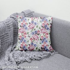 shumee Kraljevski žametni material iz poliestra za šivanje - motiv vrtnic in metuljev