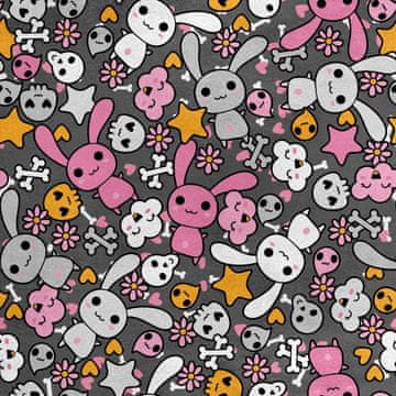 shumee Kraljevski žametni material iz poliestra za šivanje - motiv zajcev, vil - kawaii