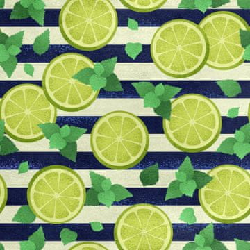 shumee Kraljevski žametni material iz poliestra za šivanje - motiv limone z meto
