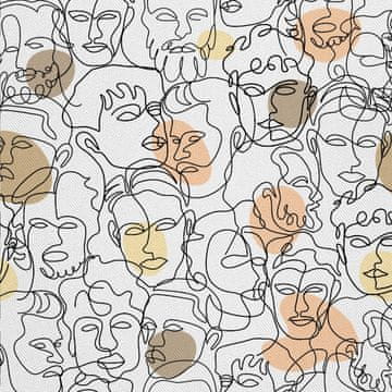 shumee ZUNANJE DEKORACIJSKE TKANINE OXFORD - Motiv moških obrazov