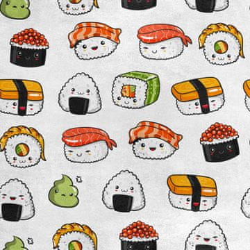 shumee Kraljevski žametni material iz poliestra za šivanje - motiv kawaii-suši