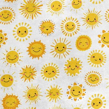 shumee Kraljevski žametni material iz poliestra za šivanje - motiv nasmejanega sonca