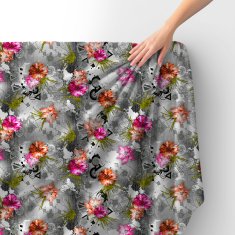 shumee Kraljevski žametni material iz poliestra za šivanje - motiv cvetja na abstraktnem ozadju