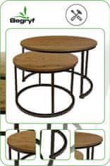 shumee Okrogla klubska mizica, komplet 2 kosov, jelša, 53×47, 43×39, I Begryf