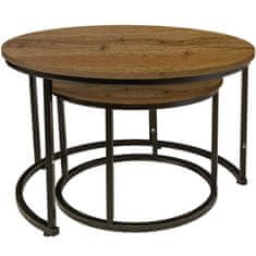 shumee Okrogla klubska mizica, komplet 2 kosov, jelša, 53×47, 43×39, I Begryf