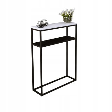 shumee Dvojna konzola 60x20 s kovinsko polico, predsoba iz profilov 15x15, črno bela mat