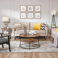 shumee Majhna temno rjava okrogla klubska mizica BEGRYF 56x56x55