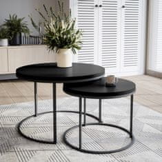 shumee Črna laminirana okrogla mizna plošča, premera 68 cm, za mizo ali klubsko mizico