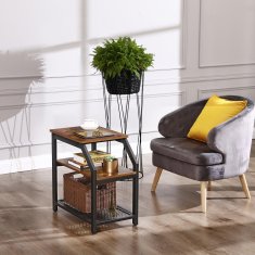 shumee Majhna temno rjava mizica za posteljo BEGRYF 30x59x60