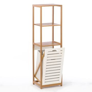 shumee Polica za košaro za perilo iz bambusa 36x33x130 SRB23 Begryf