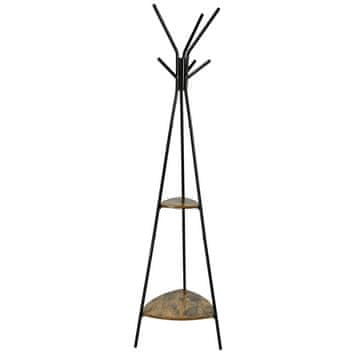 shumee Temno rjav stoječi obešalnik za hodnik za oblačila 49x49x179 VW31 Begryf