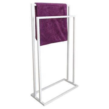 shumee Moderno kovinsko stojalo za brisače z 2 krakoma, BELO 001/W-16-2W-84B