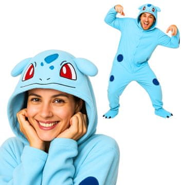 shumee Kostum pižame Onesie Kigurumi Pokemon Bulbasaur XXL: 185-195 cm