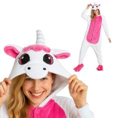 shumee Kigurumi pižama Onesie, kostum, preobleka, roza samorog, velikost M: 155-165 cm