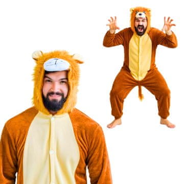 shumee Kigurumi pižama Onesie, kostum leva, velikost M: 155 - 165 cm