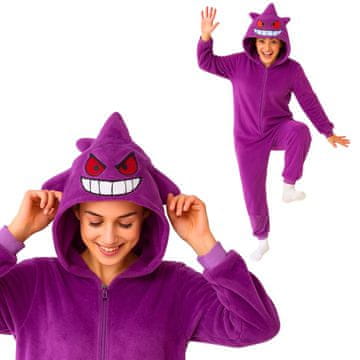 shumee Kigurumi pižama Onesie Pokemon Gengar kostum XXL: 185 - 195 cm