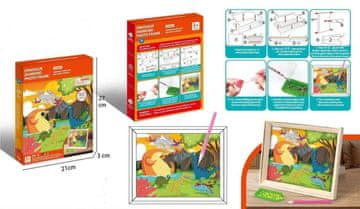 shumee KOMPLET ZA IZDELAVO DIAMANTNEGA MOZAIKA Z OKVIRJEM - SLIKA Z DINOZAVRJI 1613 KOSOV 3+