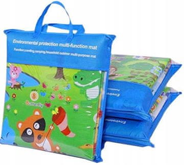 shumee OTROŠKA PENASTA PODLOGA 200x180x0,5 CM - DVOSTRANSKA IZOBRAŽEVALNA IGRALNA PODLOGA